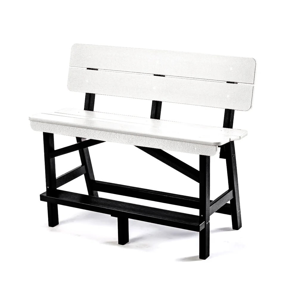 Perfect Choice Recycled Plastic Classic Standard Bar Bench With Back (BAR HEIGHT) - LEAD TIME TO SHIP 4 WEEKS OR LESS