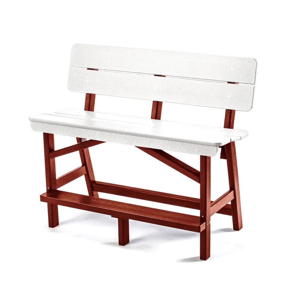 Perfect Choice Recycled Plastic Classic Standard Bar Bench With Back (BAR HEIGHT) - LEAD TIME TO SHIP 4 WEEKS OR LESS