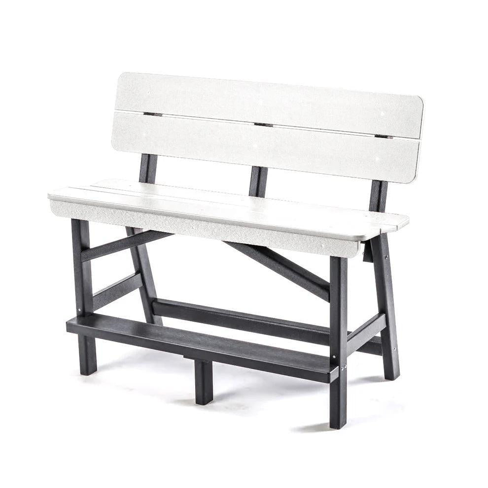 Perfect Choice Recycled Plastic Classic Standard Bar Bench With Back (BAR HEIGHT) - LEAD TIME TO SHIP 4 WEEKS OR LESS