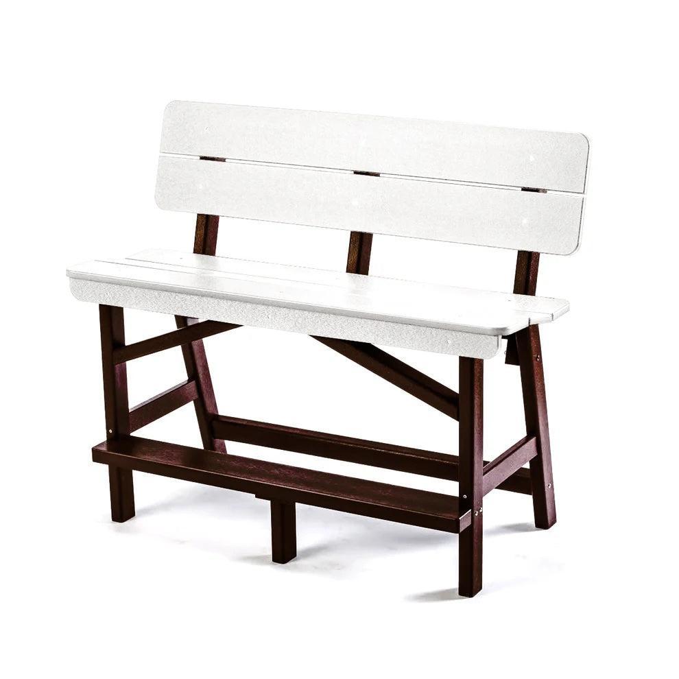 Perfect Choice Recycled Plastic Classic Standard Bar Bench With Back (BAR HEIGHT) - LEAD TIME TO SHIP 4 WEEKS OR LESS
