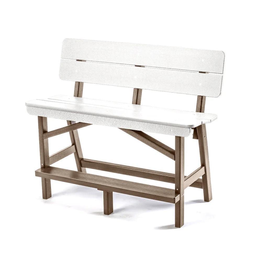 Perfect Choice Recycled Plastic Classic Standard Bar Bench With Back (BAR HEIGHT) - LEAD TIME TO SHIP 4 WEEKS OR LESS