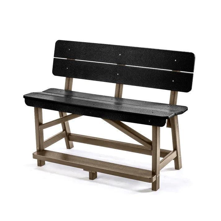 Perfect Choice Recycled Plastic Classic Standard Counter Height Bench With Back (COUNTER HEIGHT)  - LEAD TIME TO SHIP 4 WEEKS OR LESS