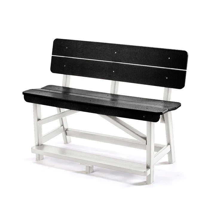 Perfect Choice Recycled Plastic Classic Standard Counter Height Bench With Back (COUNTER HEIGHT)  - LEAD TIME TO SHIP 4 WEEKS OR LESS