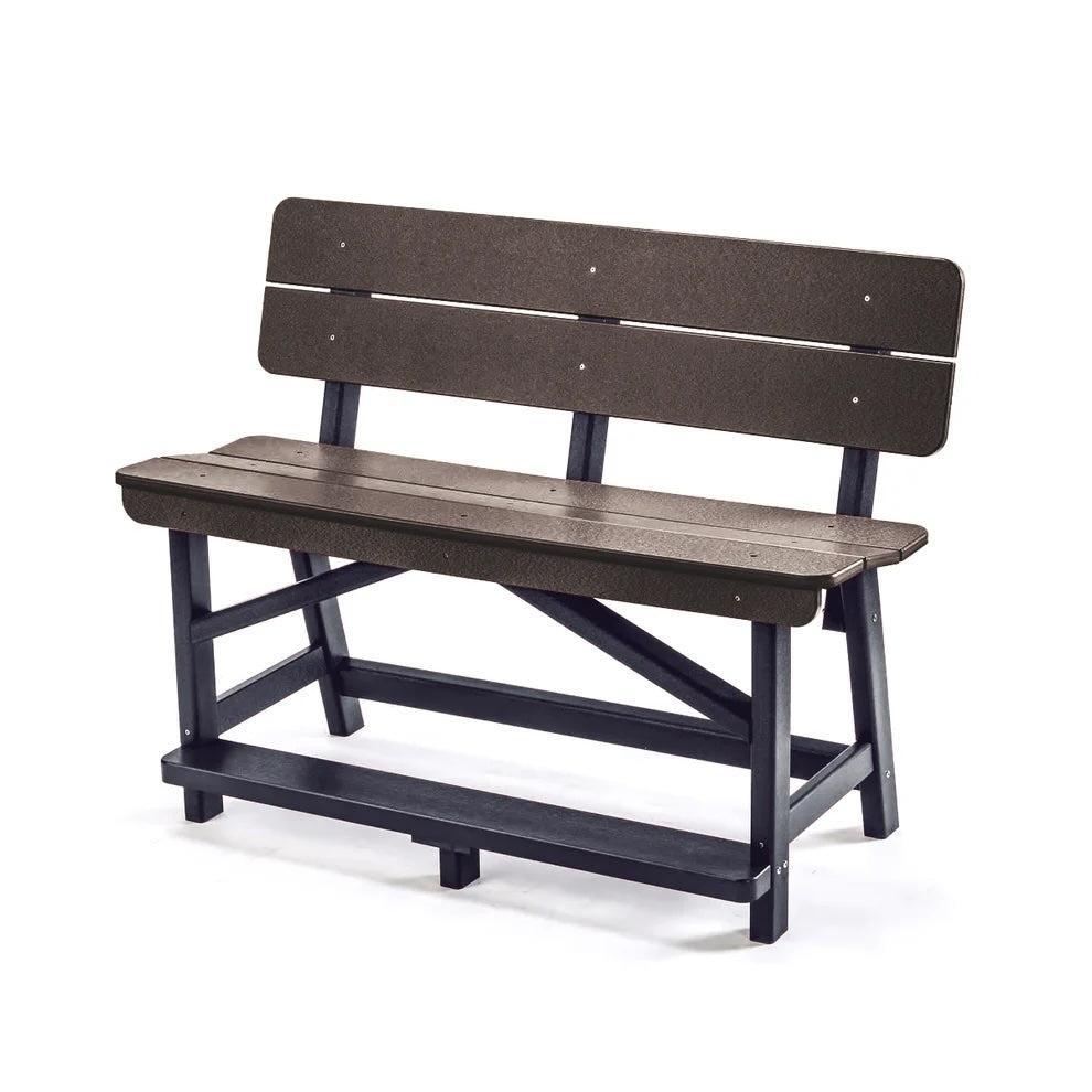 Perfect Choice Recycled Plastic Classic Standard Counter Height Bench With Back (COUNTER HEIGHT)  - LEAD TIME TO SHIP 4 WEEKS OR LESS