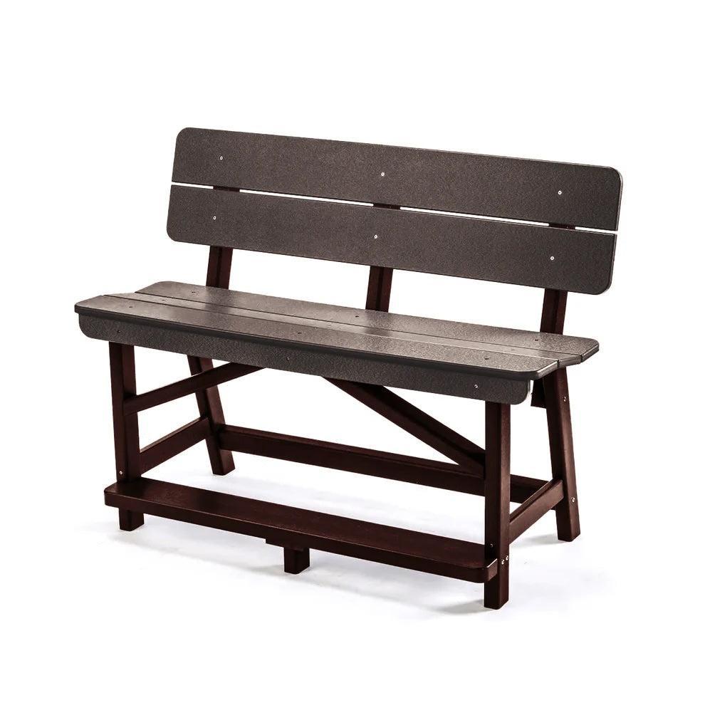 Perfect Choice Recycled Plastic Classic Standard Counter Height Bench With Back (COUNTER HEIGHT)  - LEAD TIME TO SHIP 4 WEEKS OR LESS