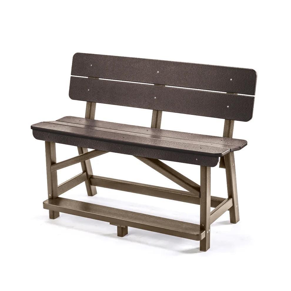 Perfect Choice Recycled Plastic Classic Standard Counter Height Bench With Back (COUNTER HEIGHT)  - LEAD TIME TO SHIP 4 WEEKS OR LESS