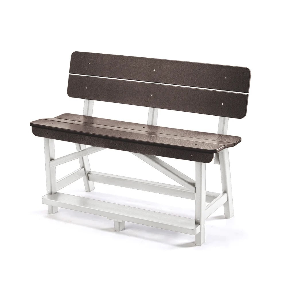 Perfect Choice Recycled Plastic Classic Standard Counter Height Bench With Back (COUNTER HEIGHT)  - LEAD TIME TO SHIP 4 WEEKS OR LESS