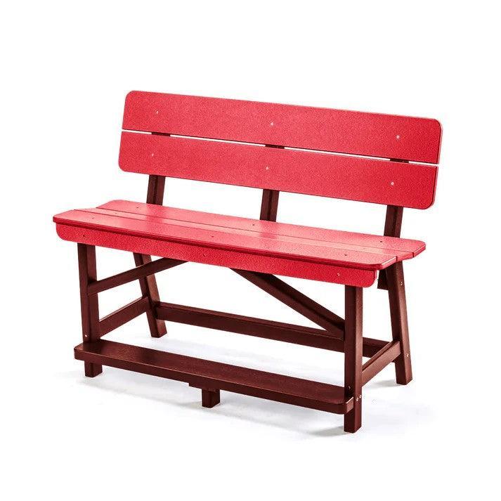 Perfect Choice Recycled Plastic Classic Standard Counter Height Bench With Back (COUNTER HEIGHT)  - LEAD TIME TO SHIP 4 WEEKS OR LESS