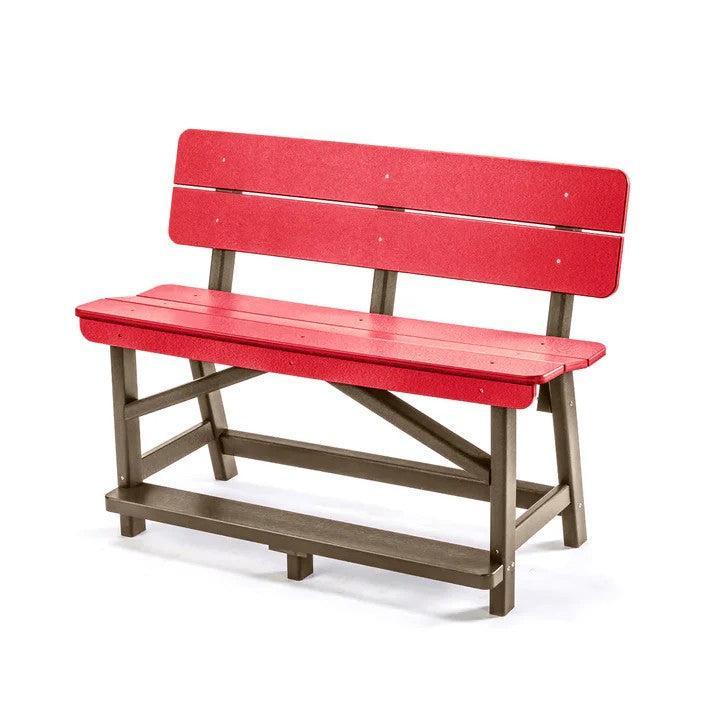 Perfect Choice Recycled Plastic Classic Standard Counter Height Bench With Back (COUNTER HEIGHT)  - LEAD TIME TO SHIP 4 WEEKS OR LESS