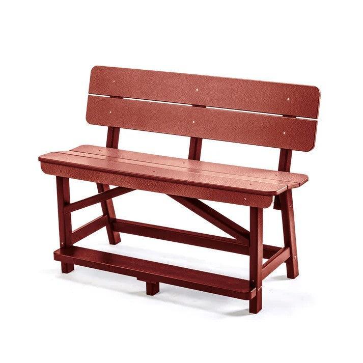 Perfect Choice Recycled Plastic Classic Standard Counter Height Bench With Back (COUNTER HEIGHT)  - LEAD TIME TO SHIP 4 WEEKS OR LESS