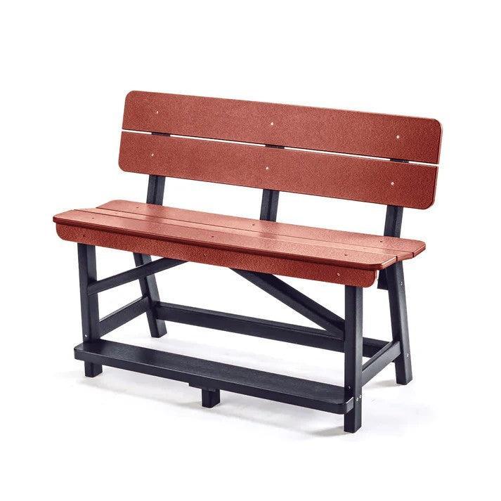 Perfect Choice Recycled Plastic Classic Standard Counter Height Bench With Back (COUNTER HEIGHT)  - LEAD TIME TO SHIP 4 WEEKS OR LESS