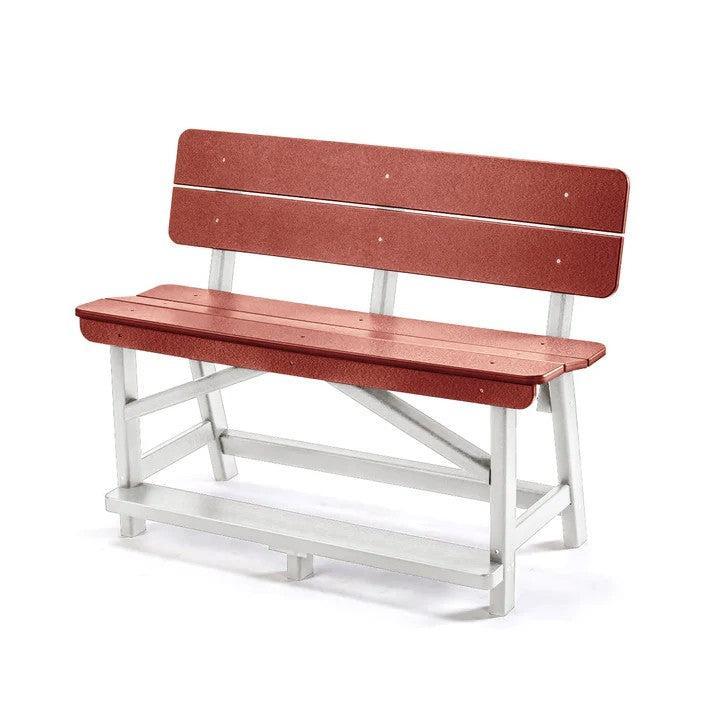 Perfect Choice Recycled Plastic Classic Standard Counter Height Bench With Back (COUNTER HEIGHT)  - LEAD TIME TO SHIP 4 WEEKS OR LESS