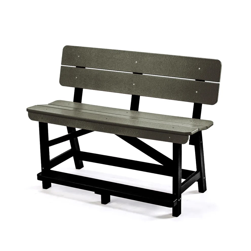 Perfect Choice Recycled Plastic Classic Standard Counter Height Bench With Back (COUNTER HEIGHT)  - LEAD TIME TO SHIP 4 WEEKS OR LESS
