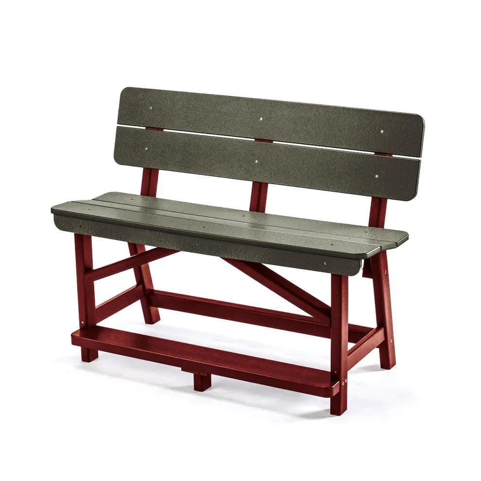 Perfect Choice Recycled Plastic Classic Standard Counter Height Bench With Back (COUNTER HEIGHT)  - LEAD TIME TO SHIP 4 WEEKS OR LESS