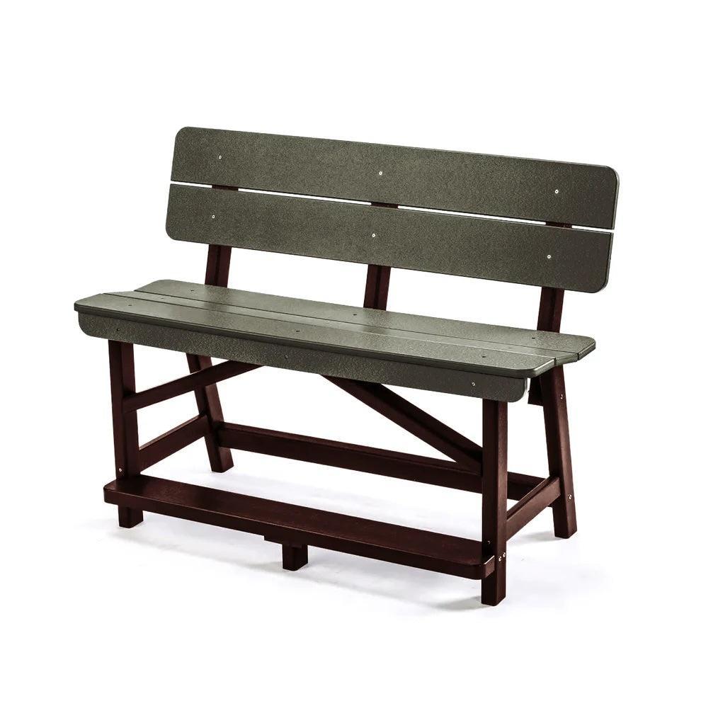 Perfect Choice Recycled Plastic Classic Standard Counter Height Bench With Back (COUNTER HEIGHT)  - LEAD TIME TO SHIP 4 WEEKS OR LESS