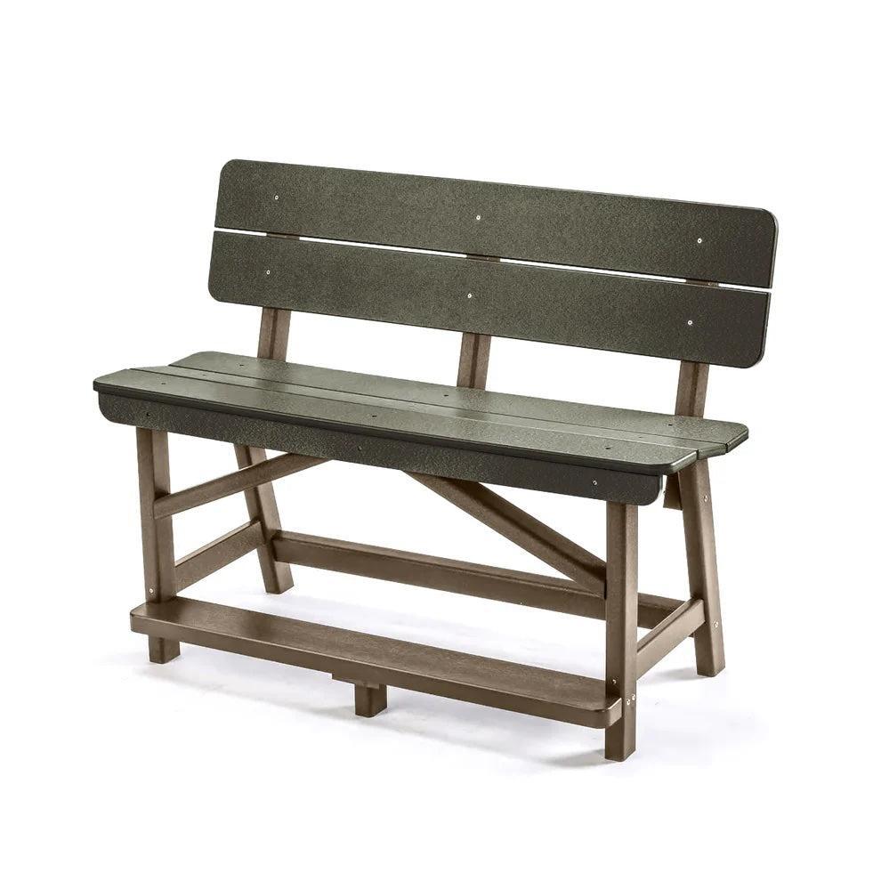 Perfect Choice Recycled Plastic Classic Standard Counter Height Bench With Back (COUNTER HEIGHT)  - LEAD TIME TO SHIP 4 WEEKS OR LESS