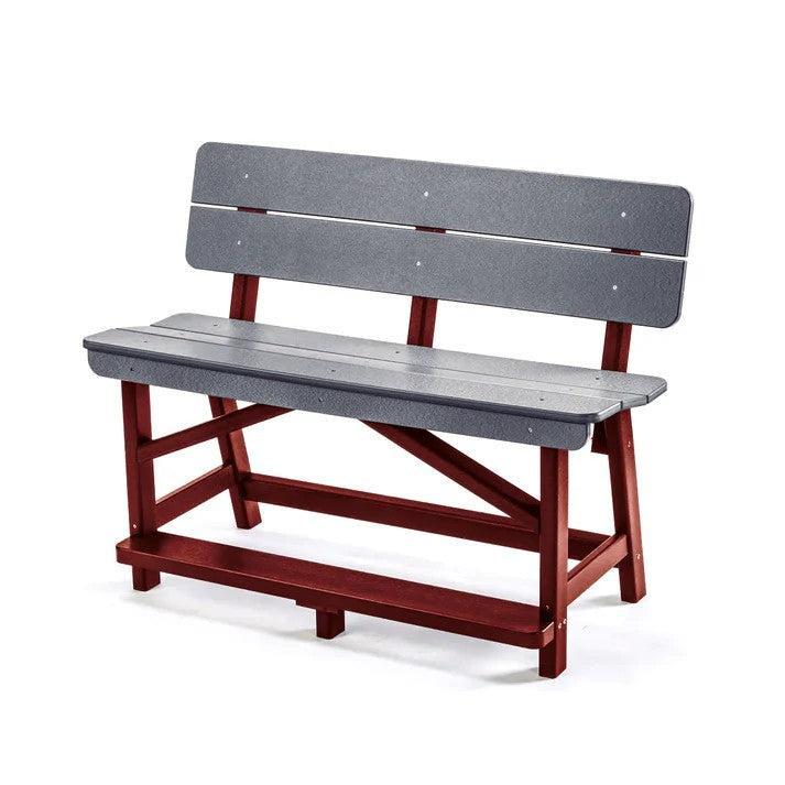Perfect Choice Recycled Plastic Classic Standard Counter Height Bench With Back (COUNTER HEIGHT)  - LEAD TIME TO SHIP 4 WEEKS OR LESS