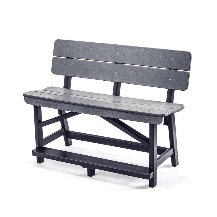 Perfect Choice Recycled Plastic Classic Standard Counter Height Bench With Back (COUNTER HEIGHT)  - LEAD TIME TO SHIP 4 WEEKS OR LESS