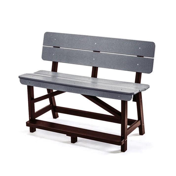 Perfect Choice Recycled Plastic Classic Standard Counter Height Bench With Back (COUNTER HEIGHT)  - LEAD TIME TO SHIP 4 WEEKS OR LESS