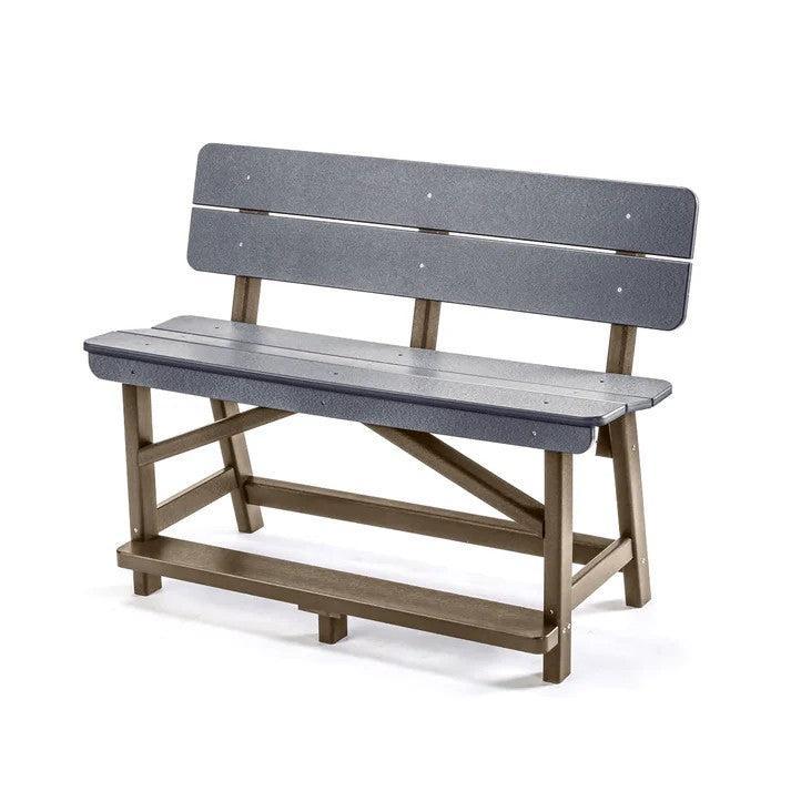 Perfect Choice Recycled Plastic Classic Standard Counter Height Bench With Back (COUNTER HEIGHT)  - LEAD TIME TO SHIP 4 WEEKS OR LESS
