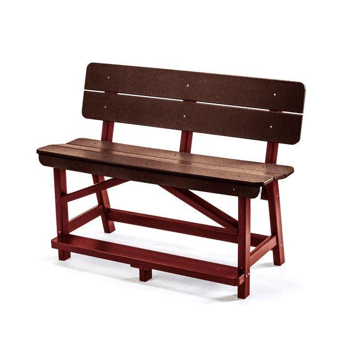 Perfect Choice Recycled Plastic Classic Standard Counter Height Bench With Back (COUNTER HEIGHT)  - LEAD TIME TO SHIP 4 WEEKS OR LESS