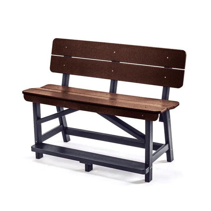 Perfect Choice Recycled Plastic Classic Standard Counter Height Bench With Back (COUNTER HEIGHT)  - LEAD TIME TO SHIP 4 WEEKS OR LESS
