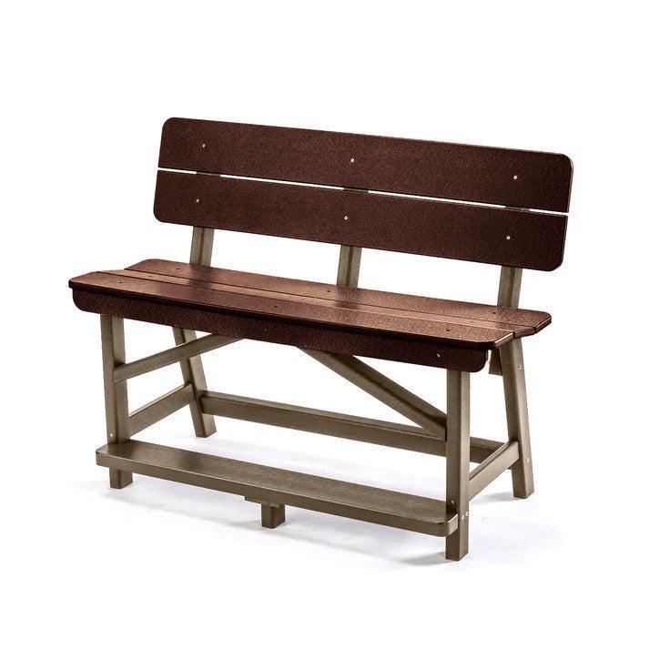 Perfect Choice Recycled Plastic Classic Standard Counter Height Bench With Back (COUNTER HEIGHT)  - LEAD TIME TO SHIP 4 WEEKS OR LESS