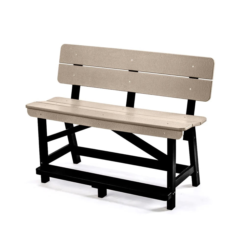 Perfect Choice Recycled Plastic Classic Standard Counter Height Bench With Back (COUNTER HEIGHT)  - LEAD TIME TO SHIP 4 WEEKS OR LESS