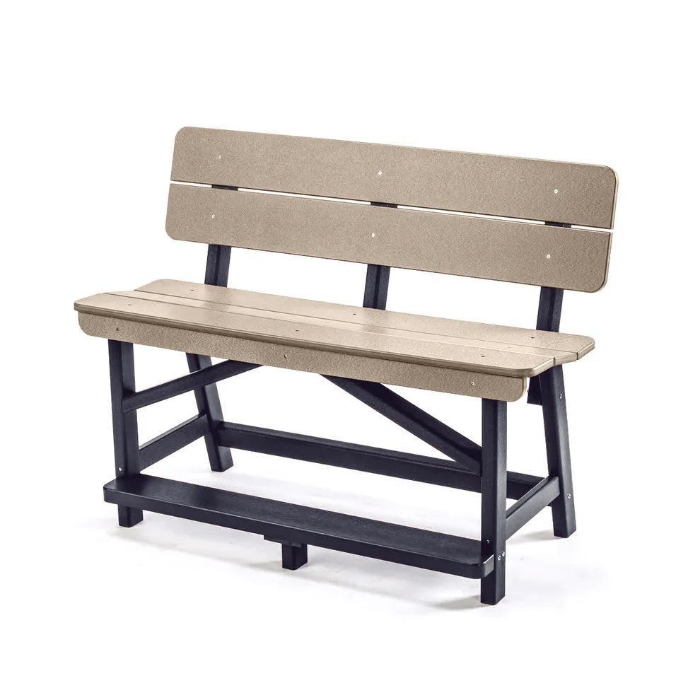 Perfect Choice Recycled Plastic Classic Standard Counter Height Bench With Back (COUNTER HEIGHT)  - LEAD TIME TO SHIP 4 WEEKS OR LESS