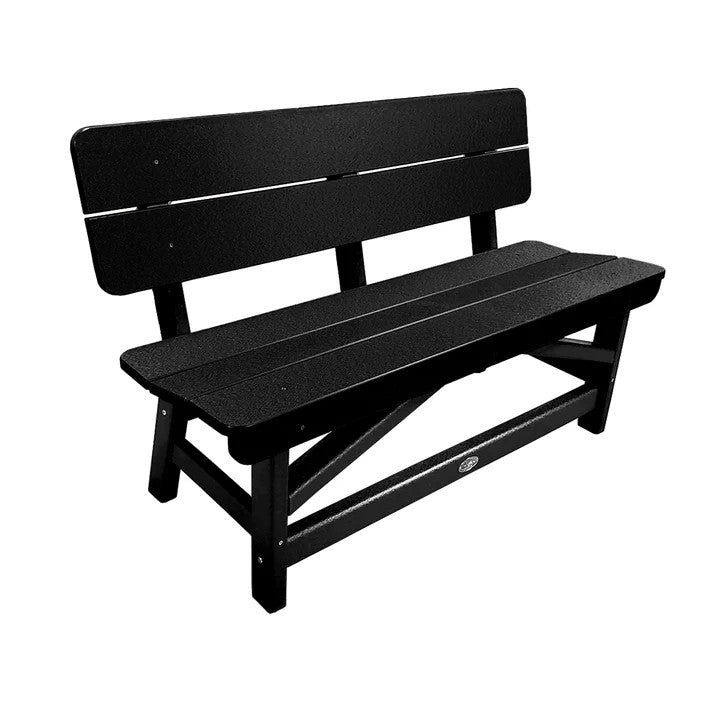 Perfect Choice Recycled Plastic Classic Standard Dining Bench With Back - LEAD TIME TO SHIP 6 TO 7 WEEKS