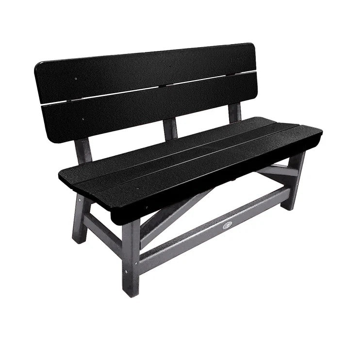 Perfect Choice Recycled Plastic Classic Standard Dining Bench With Back - LEAD TIME TO SHIP 6 TO 7 WEEKS