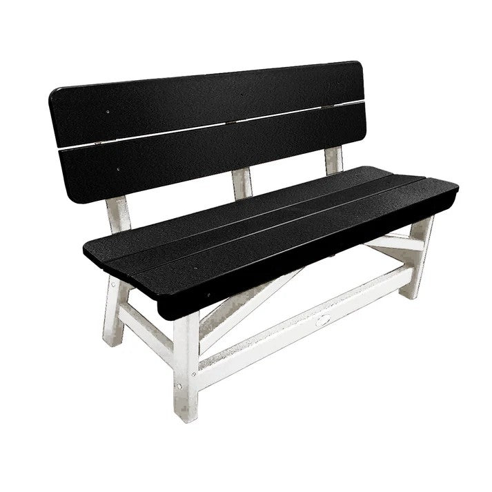 Perfect Choice Recycled Plastic Classic Standard Dining Bench With Back - LEAD TIME TO SHIP 6 TO 7 WEEKS