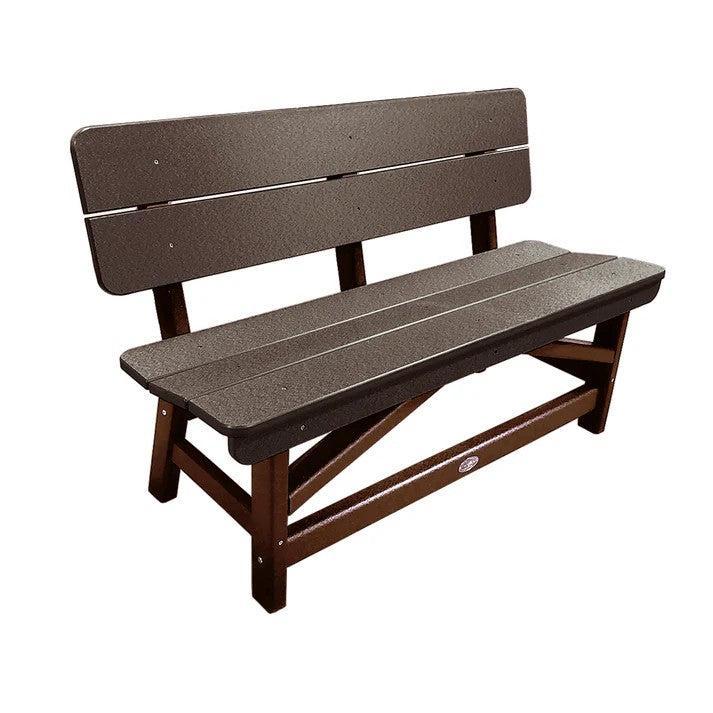 Perfect Choice Recycled Plastic Classic Standard Dining Bench With Back - LEAD TIME TO SHIP 6 TO 7 WEEKS