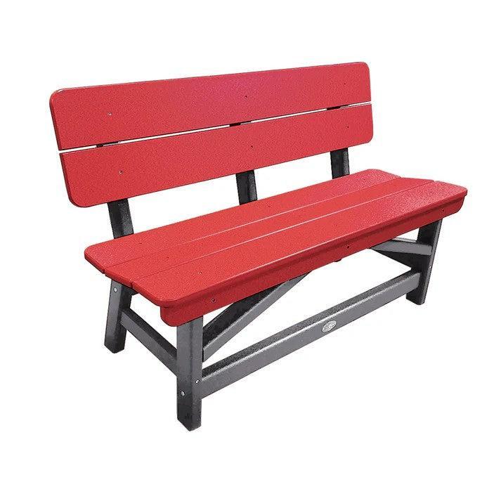 Perfect Choice Recycled Plastic Classic Standard Dining Bench With Back - LEAD TIME TO SHIP 6 TO 7 WEEKS