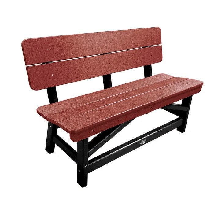 Perfect Choice Recycled Plastic Classic Standard Dining Bench With Back - LEAD TIME TO SHIP 6 TO 7 WEEKS