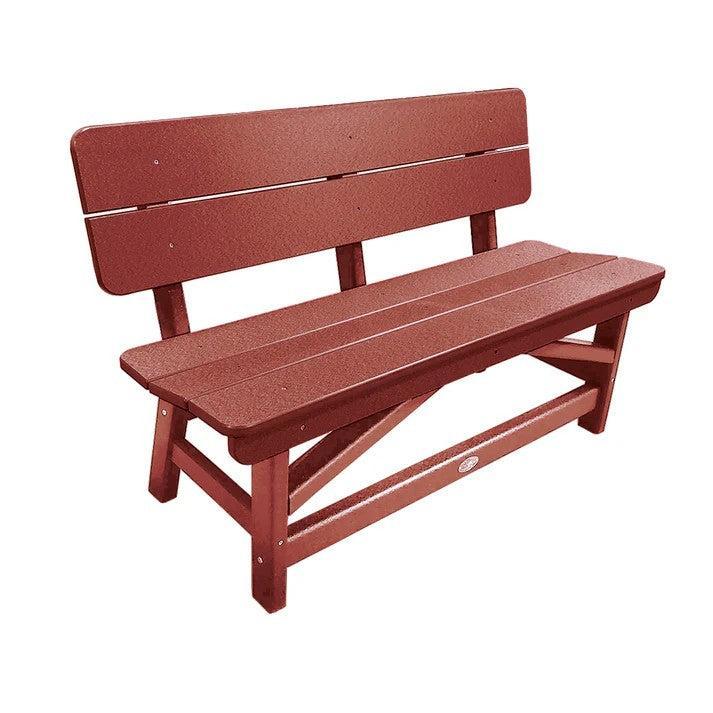 Perfect Choice Recycled Plastic Classic Standard Dining Bench With Back - LEAD TIME TO SHIP 6 TO 7 WEEKS
