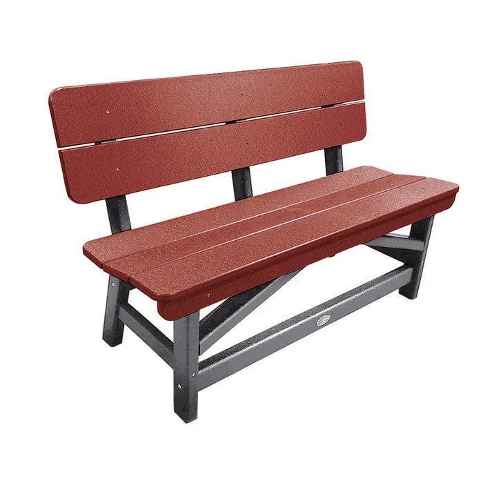 Perfect Choice Recycled Plastic Classic Standard Dining Bench With Back - LEAD TIME TO SHIP 6 TO 7 WEEKS
