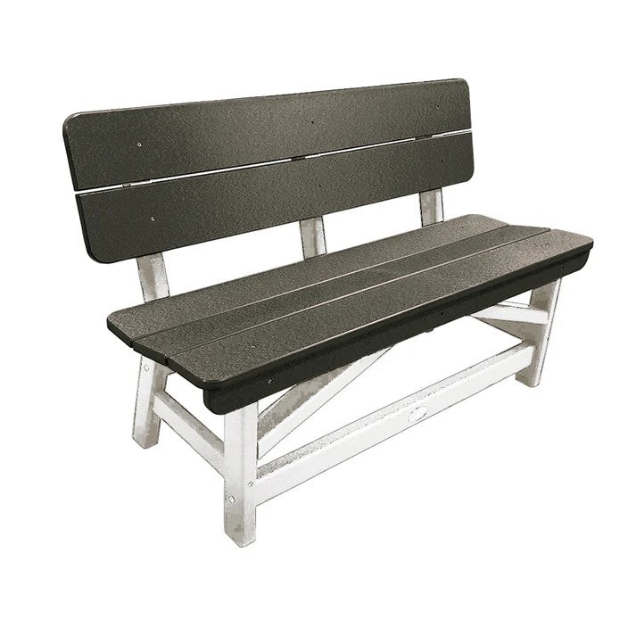 Perfect Choice Recycled Plastic Classic Standard Dining Bench With Back - LEAD TIME TO SHIP 6 TO 7 WEEKS