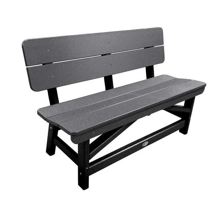 Perfect Choice Recycled Plastic Classic Standard Dining Bench With Back - LEAD TIME TO SHIP 6 TO 7 WEEKS