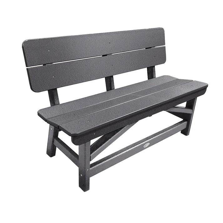 Perfect Choice Recycled Plastic Classic Standard Dining Bench With Back - LEAD TIME TO SHIP 6 TO 7 WEEKS