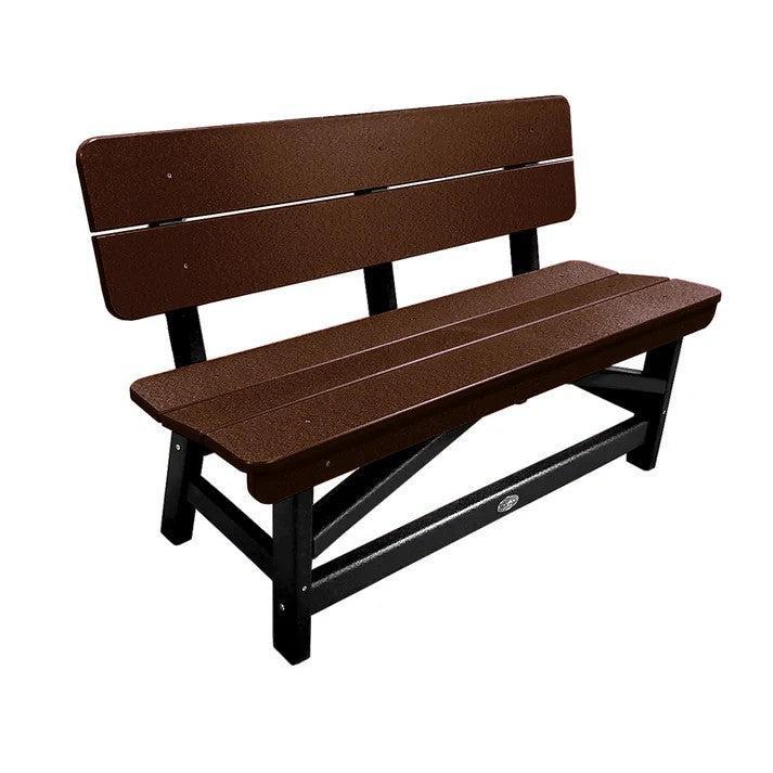 Perfect Choice Recycled Plastic Classic Standard Dining Bench With Back - LEAD TIME TO SHIP 6 TO 7 WEEKS