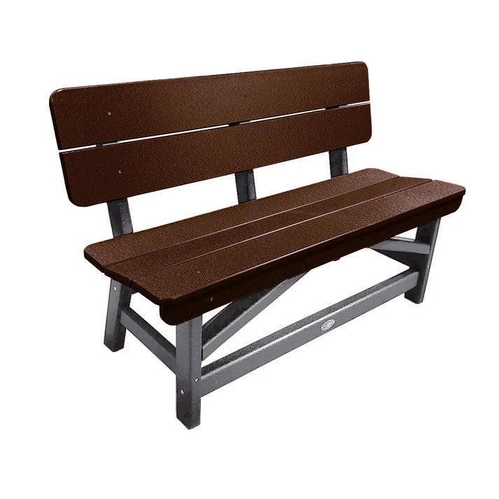 Perfect Choice Recycled Plastic Classic Standard Dining Bench With Back - LEAD TIME TO SHIP 6 TO 7 WEEKS