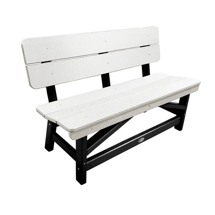 Perfect Choice Recycled Plastic Classic Standard Dining Bench With Back - LEAD TIME TO SHIP 6 TO 7 WEEKS