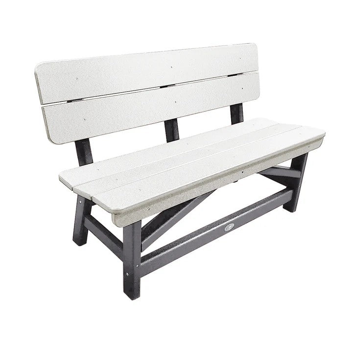 Perfect Choice Recycled Plastic Classic Standard Dining Bench With Back - LEAD TIME TO SHIP 6 TO 7 WEEKS