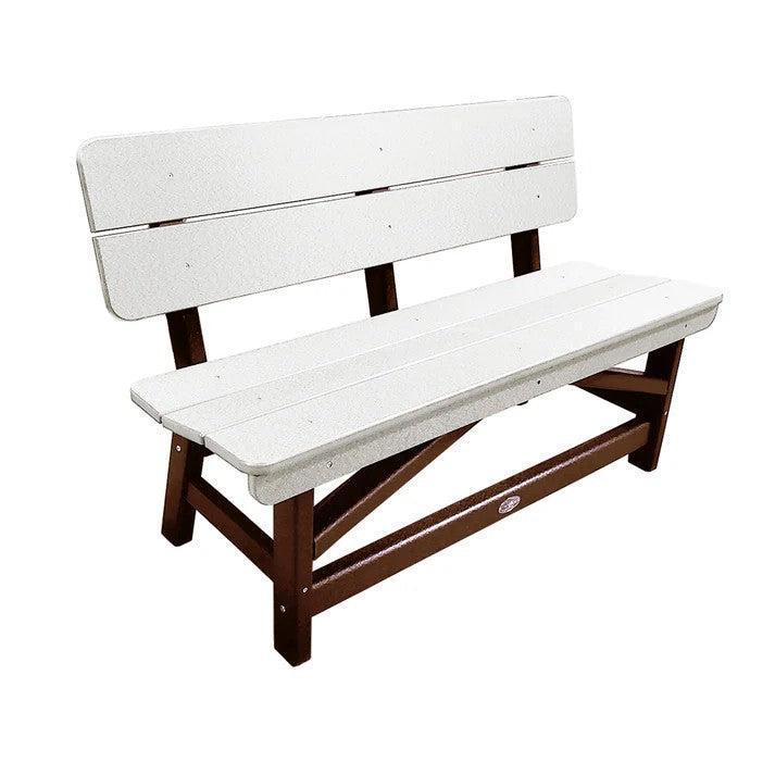 Perfect Choice Recycled Plastic Classic Standard Dining Bench With Back - LEAD TIME TO SHIP 6 TO 7 WEEKS