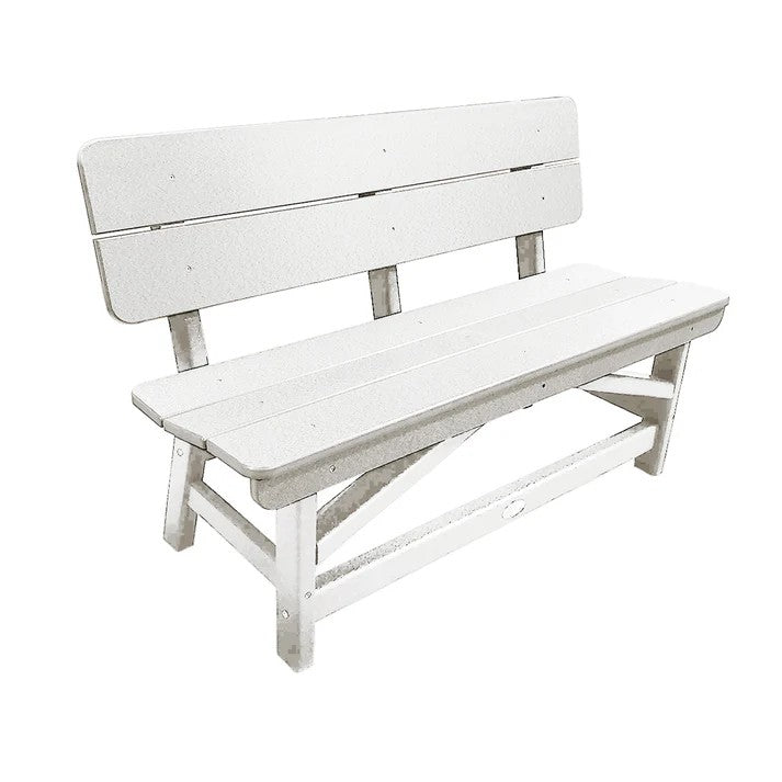 Perfect Choice Recycled Plastic Classic Standard Dining Bench With Back - LEAD TIME TO SHIP 6 TO 7 WEEKS