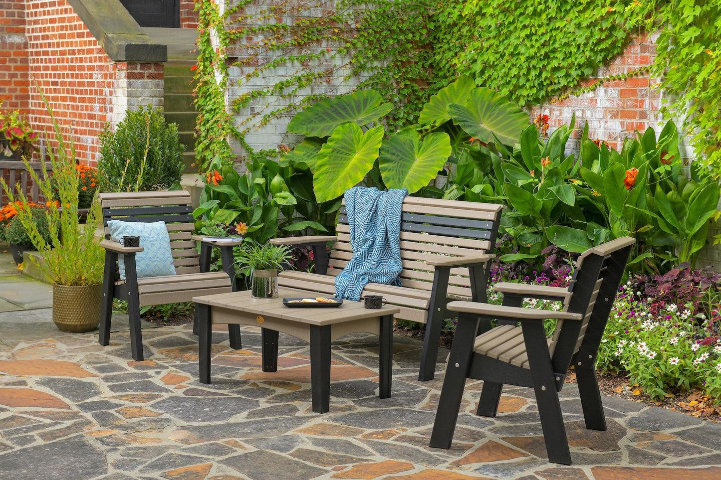 LuxCraft Rollback Recycled Plastic 4ft Plain Bench - LEAD TIME TO SHIP 7 BUSINESS DAYS OR LESS