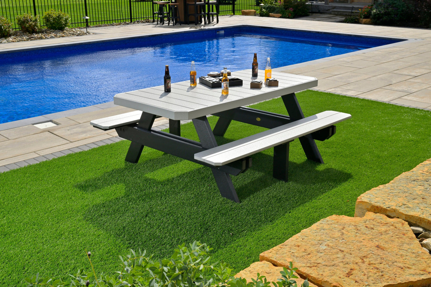 LuxCraft Recycled Plastic 6' Dining Height Rectangular Picnic Table - LEAD TIME TO SHIP 3 TO 4 WEEKS