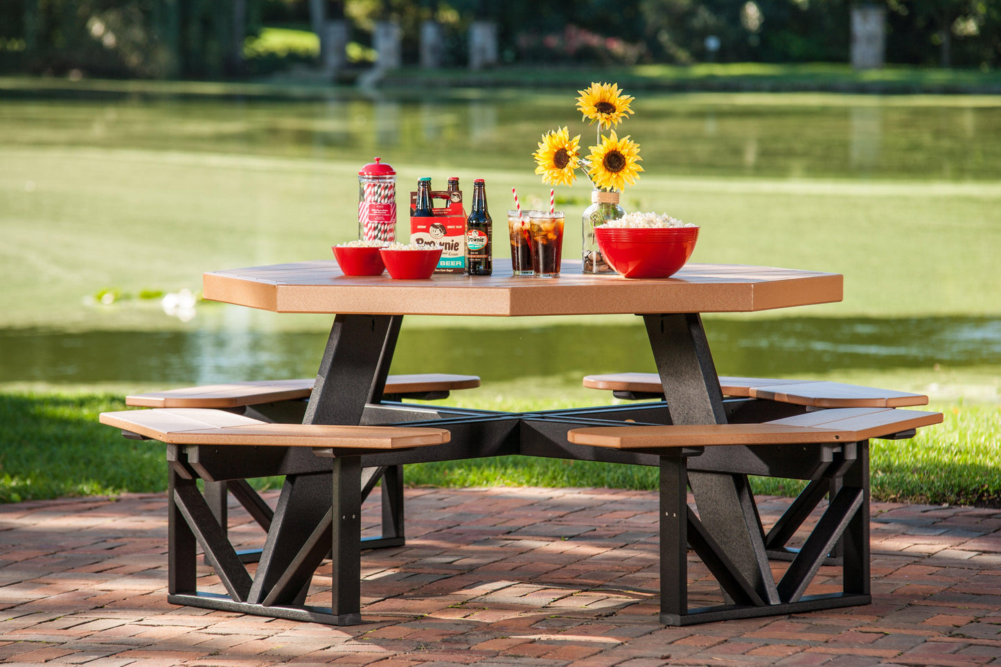LuxCraft Recycled Plastic Octagon Picnic Table - LEAD TIME TO SHIP 3 TO 4 WEEKS