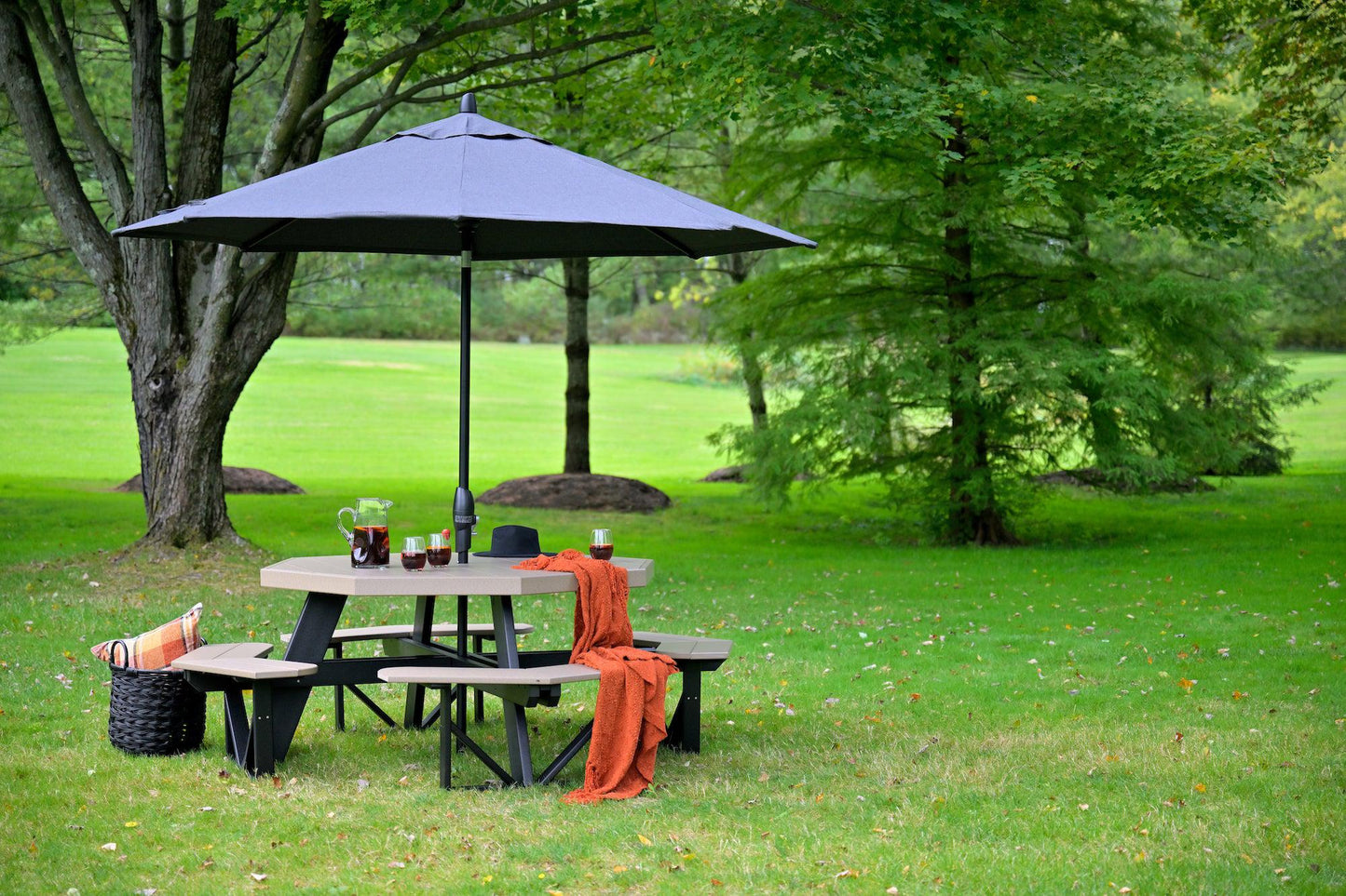 LuxCraft Recycled Plastic Octagon Picnic Table - LEAD TIME TO SHIP 3 TO 4 WEEKS